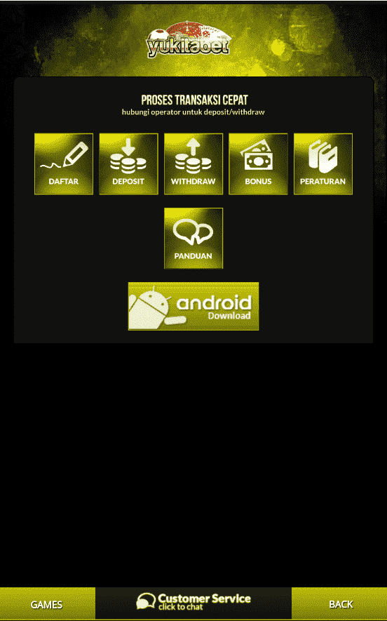 Layanan livechat Yukitabet Mobile